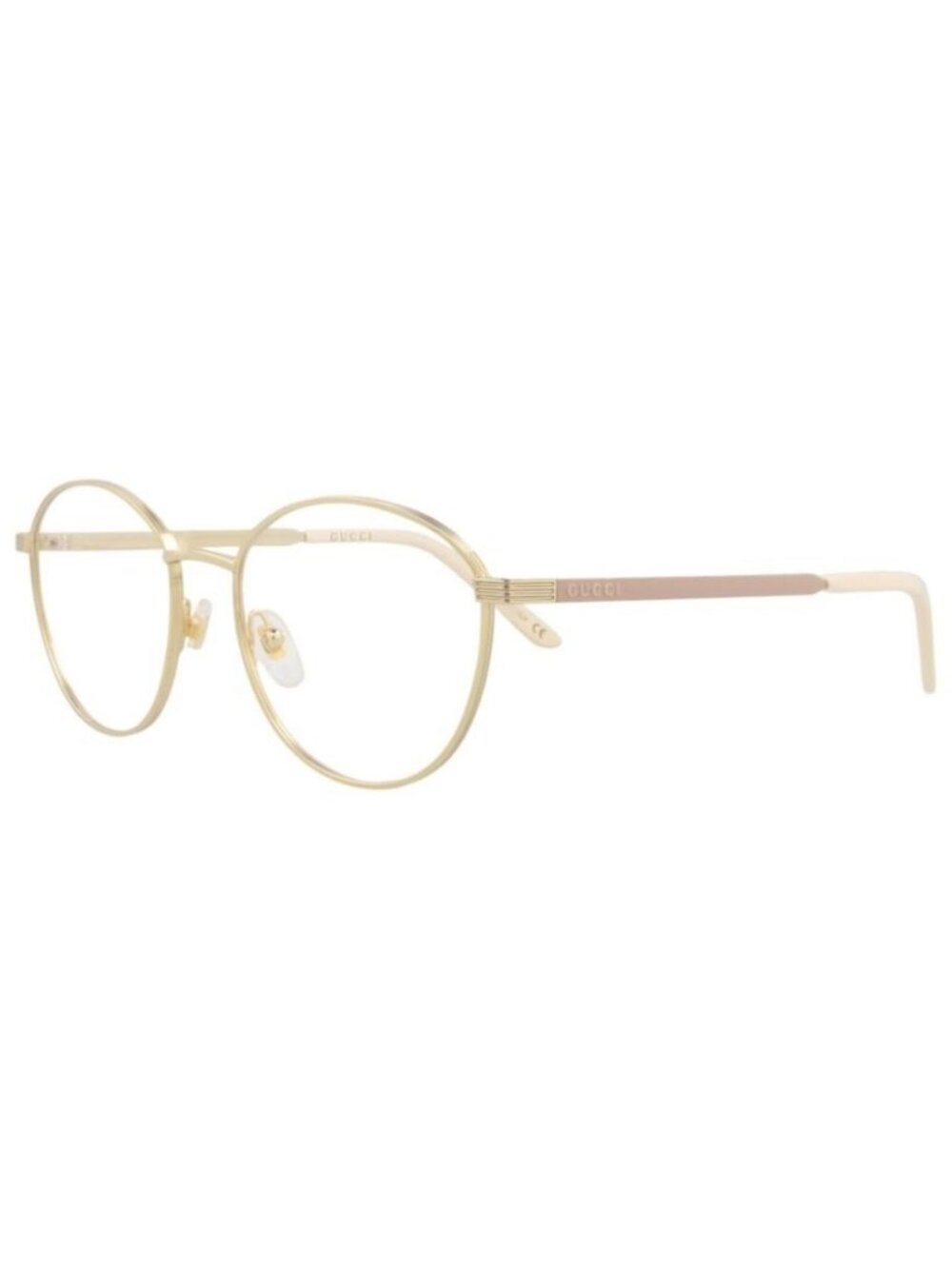 New Gucci Womens Round/Oval Gold Gold Transparent Fashion Designer Eyeglasses